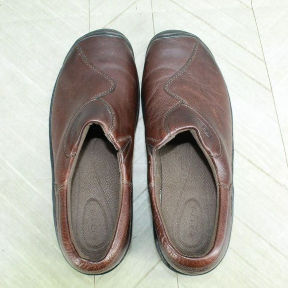 Keen Brown Leather Slip On Round Toe Casual Oxford Loafer Shoes Size 9.5 - Picture 7 of 9